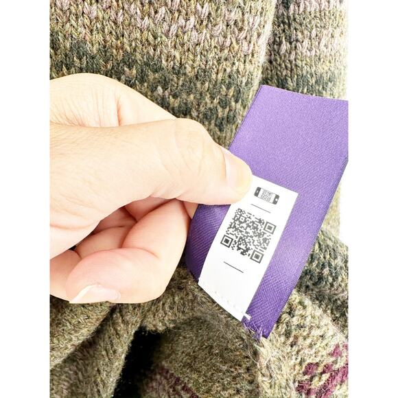 Ralph Lauren Intarsia-Knit Mockneck Sweater Wool Cashmere Hand Knit Sweater L - Picture 8 of 13